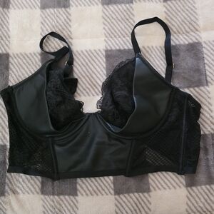 Victoria's Secret Black Lace and Leather Bralette
